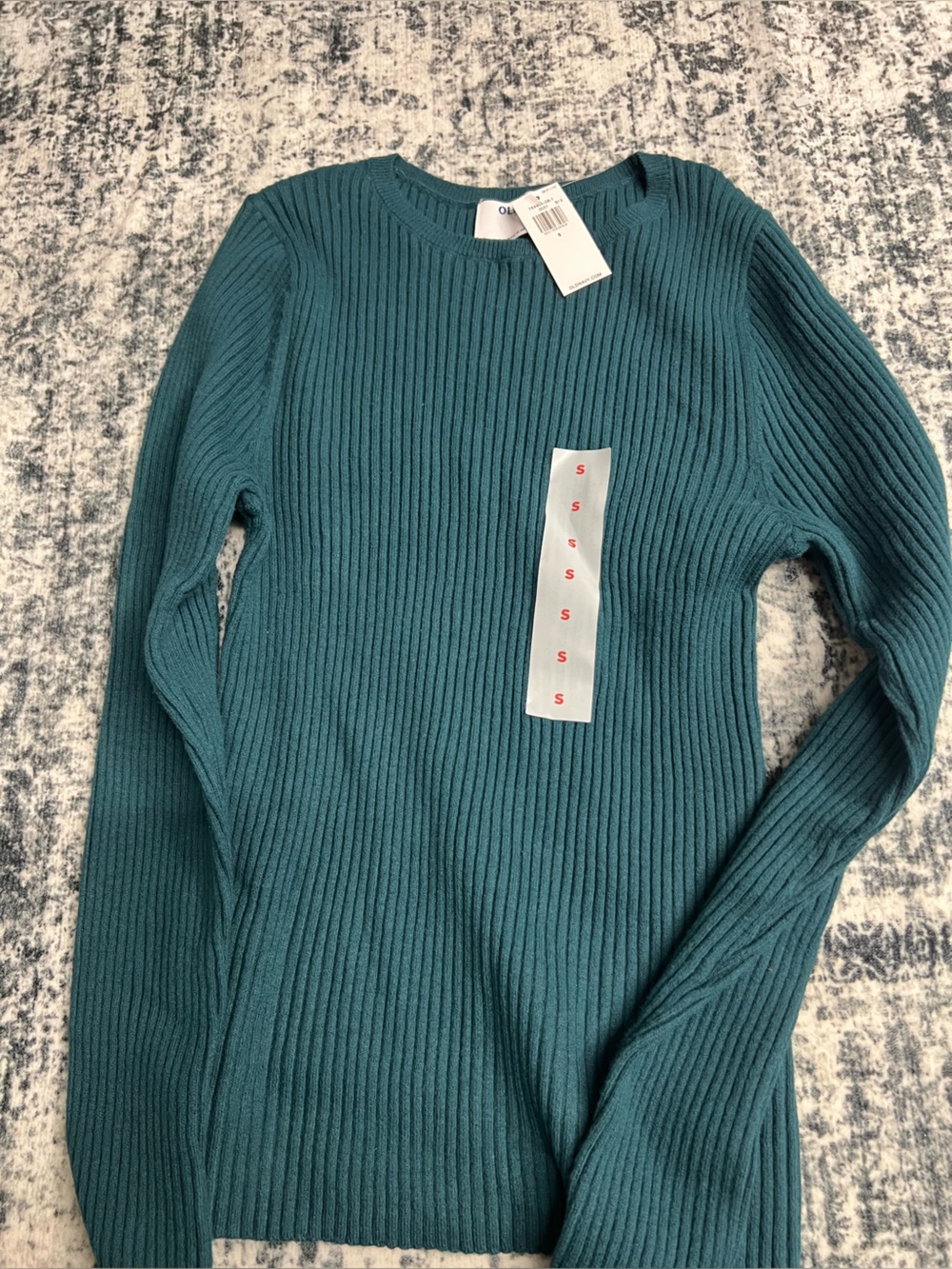 Old Navy Teal Ribbed Crew Neck Sweater